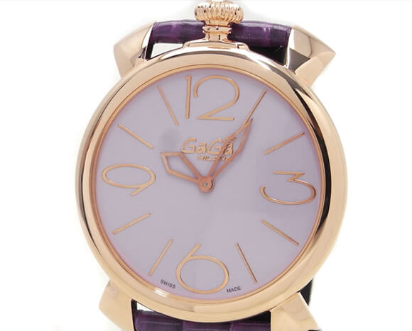ガガミラノ スーパーコピーGaGa MILANO 時計 マニュアーレシン46mm パープルレザー 5091.02